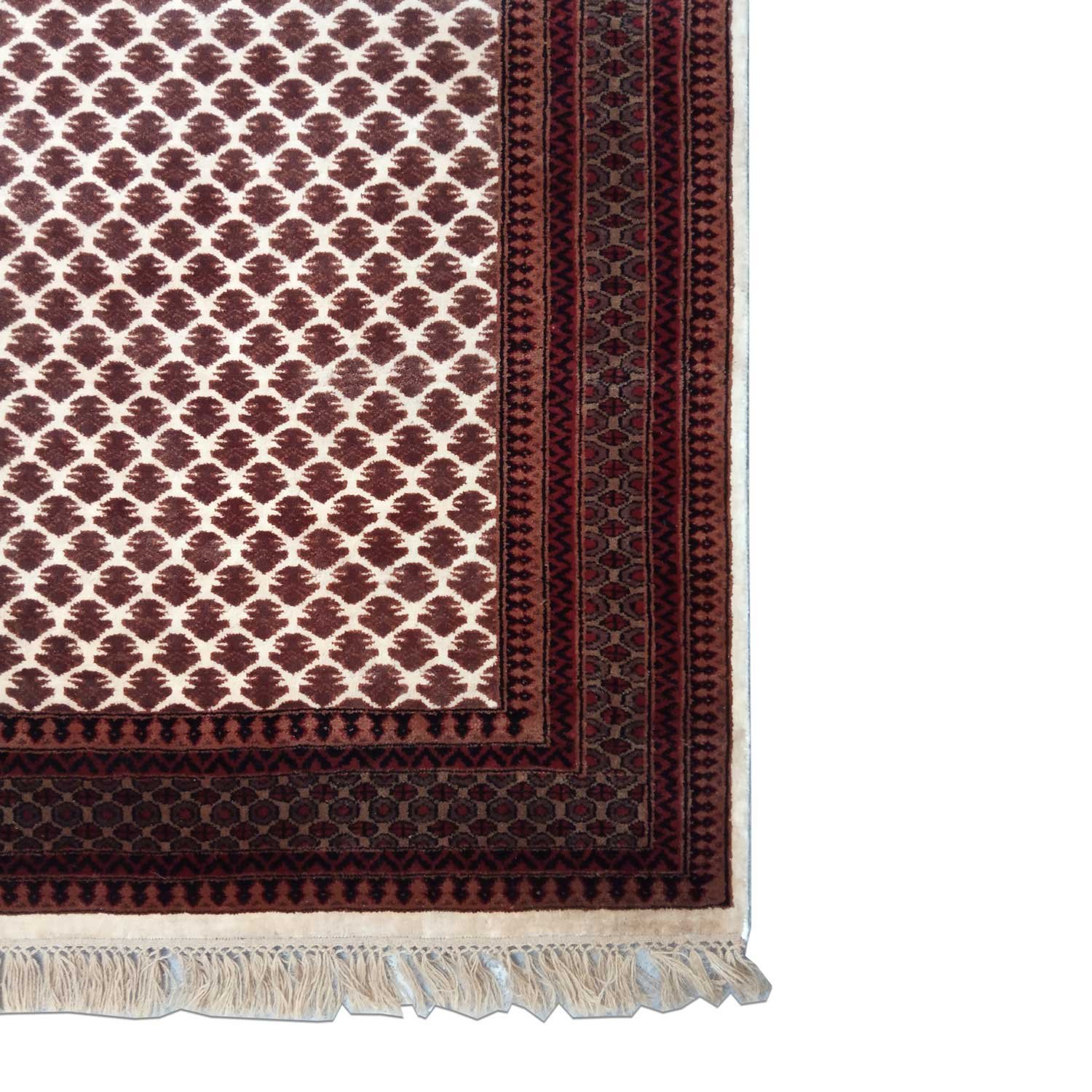 5×7 ft White Hand Knotted Lichi Carpet Wool - Image 4