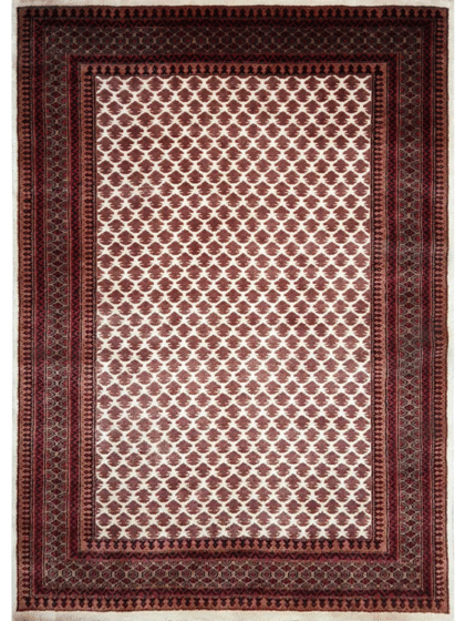 5×7 ft White Hand Knotted Lichi Carpet Wool