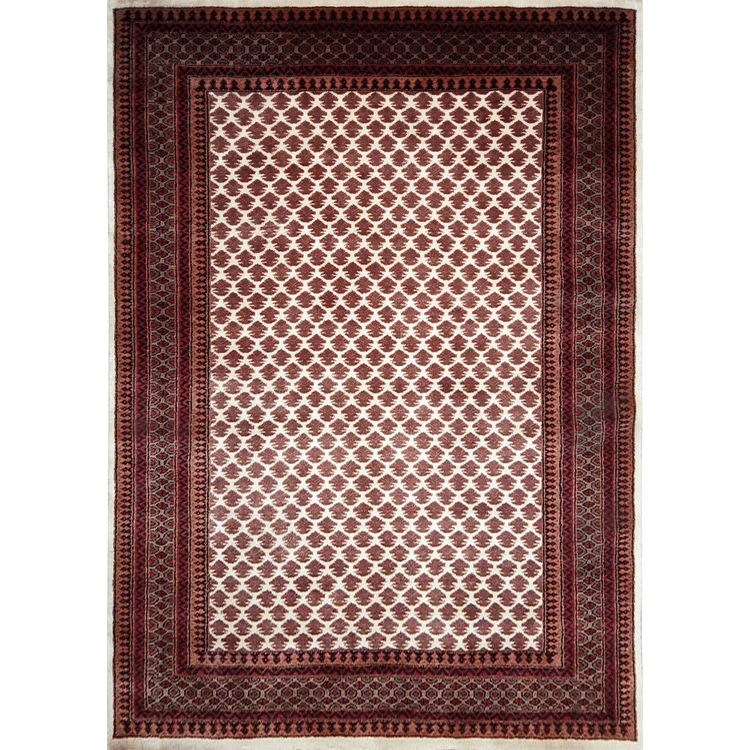 5×7 ft White Hand Knotted Lichi Carpet Wool