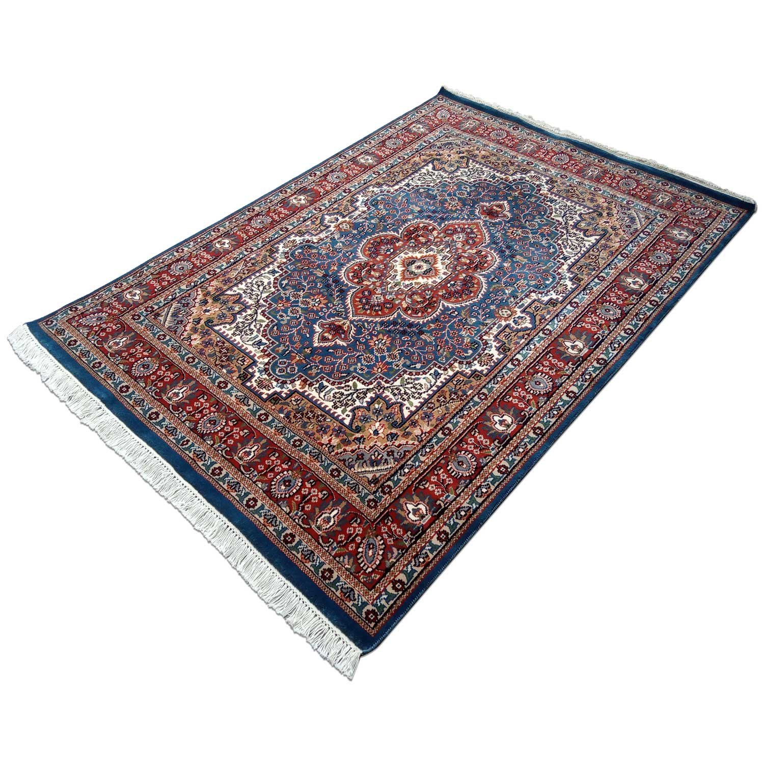 5×7 feet Blue Hand Knotted Persian Carpet Wool - Image 3