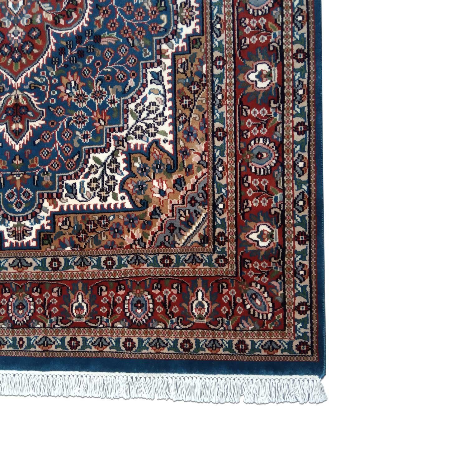 5×7 feet Blue Hand Knotted Persian Carpet Wool - Image 5