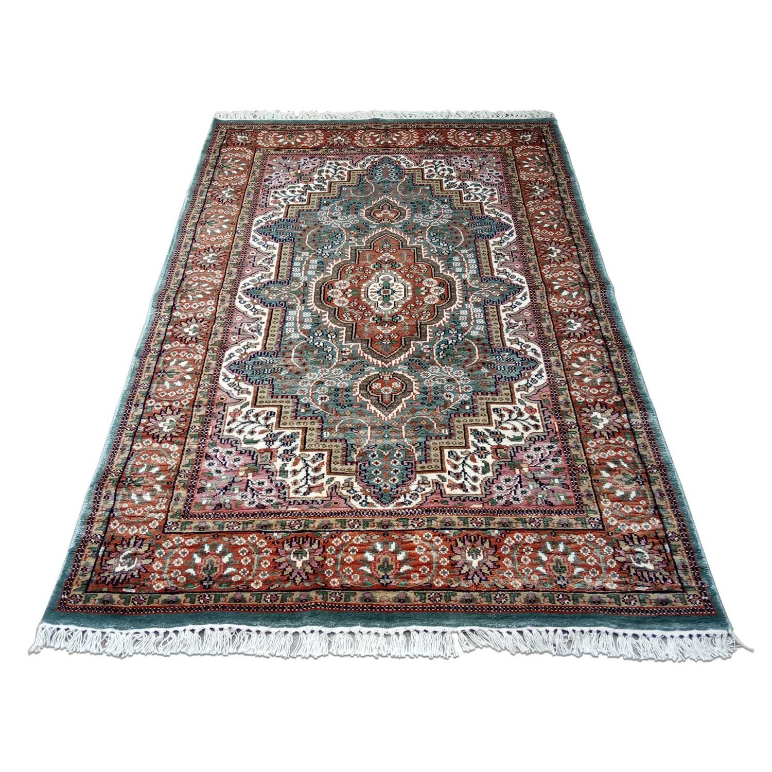 4×6 Feet Sky Blue Hand Knotted Persian Carpet - Image 2