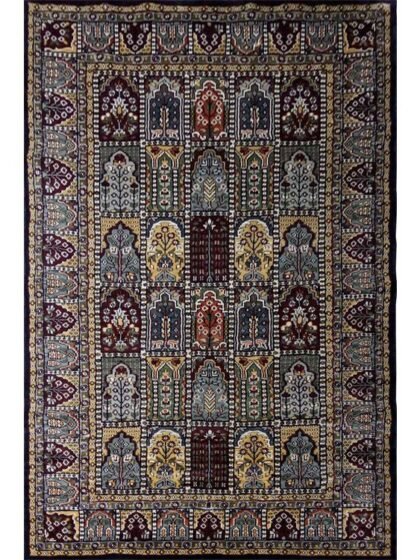 4×6 Feet Hand Knotted Hamadan Carpet Black