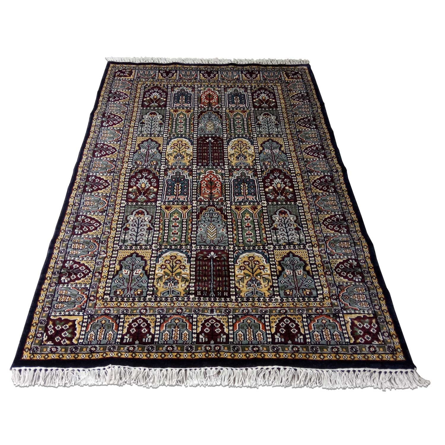 4×6 Feet Hand Knotted Hamadan Carpet Black - Image 2