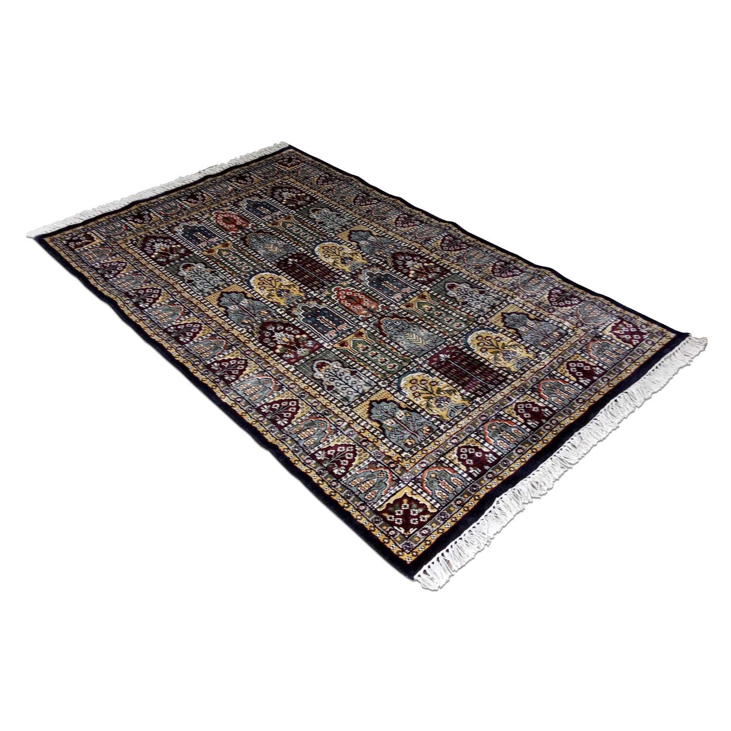 4×6 Feet Hand Knotted Hamadan Carpet Black - Image 3