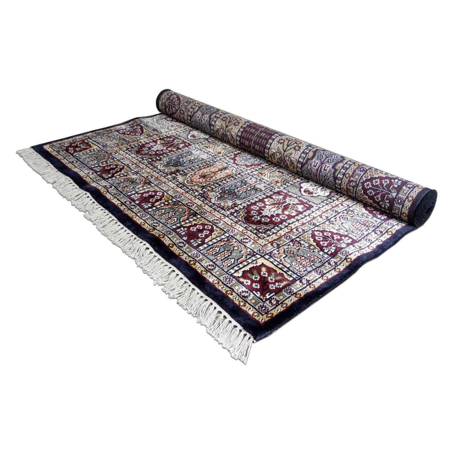4×6 Feet Hand Knotted Hamadan Carpet Black - Image 6