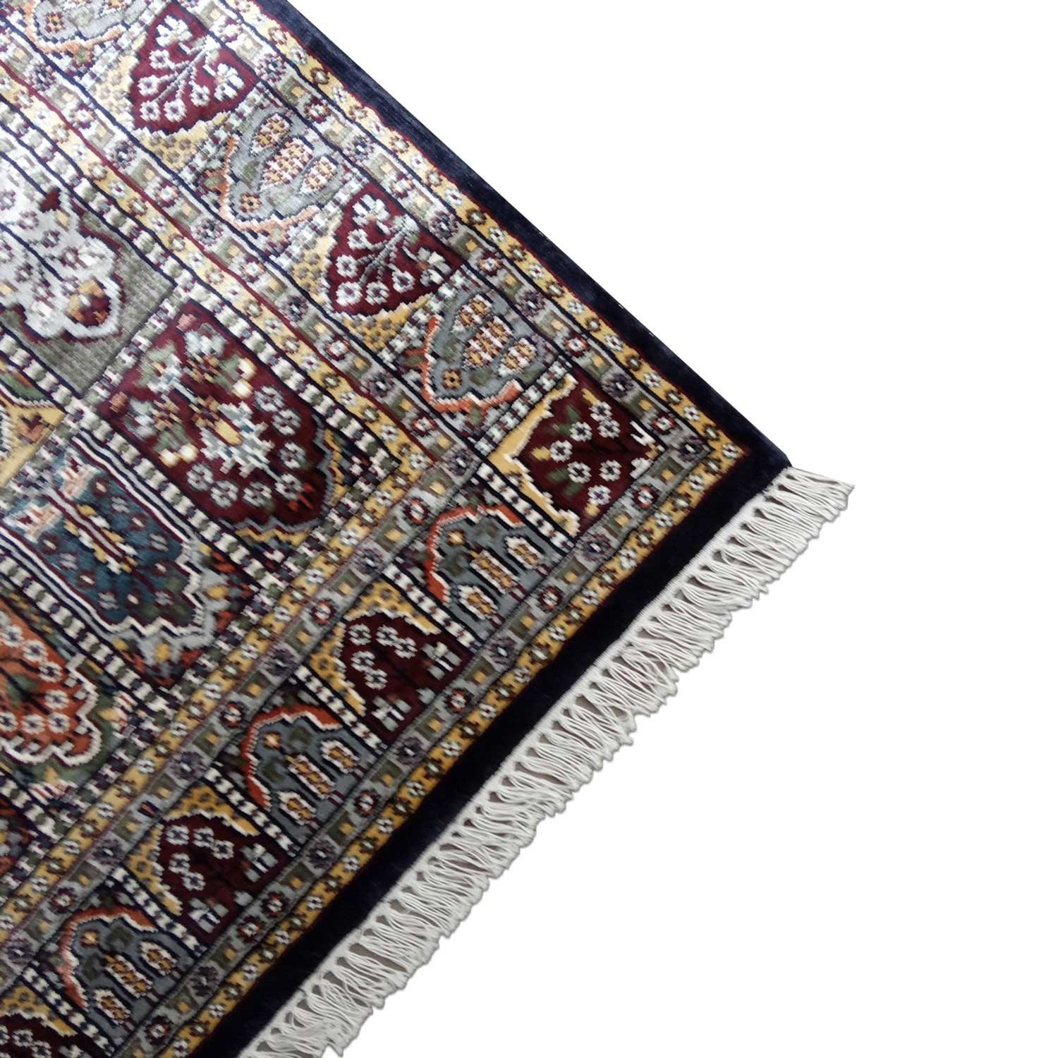 4×6 Feet Hand Knotted Hamadan Carpet Black - Image 5