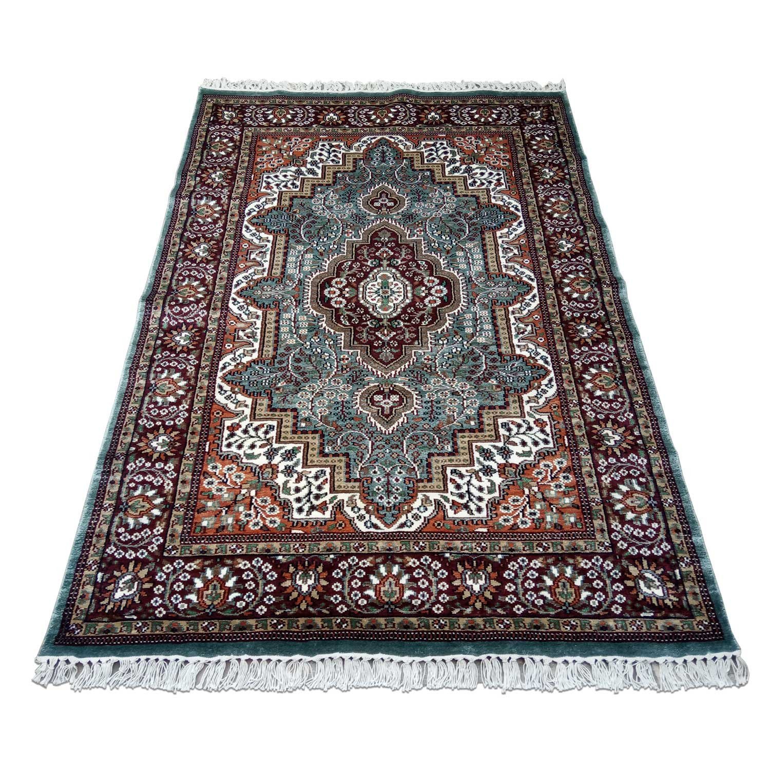 4×6 Feet Sky Blue Hand Knotted Persian Carpet - Image 2