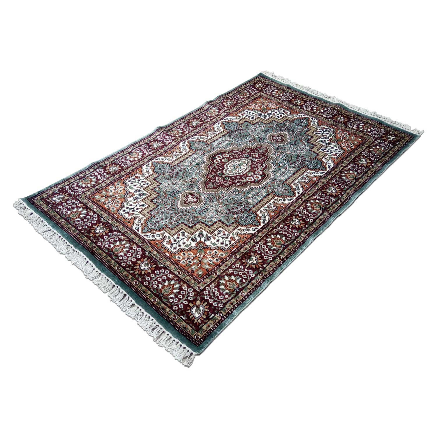 4×6 Feet Sky Blue Hand Knotted Persian Carpet - Image 3