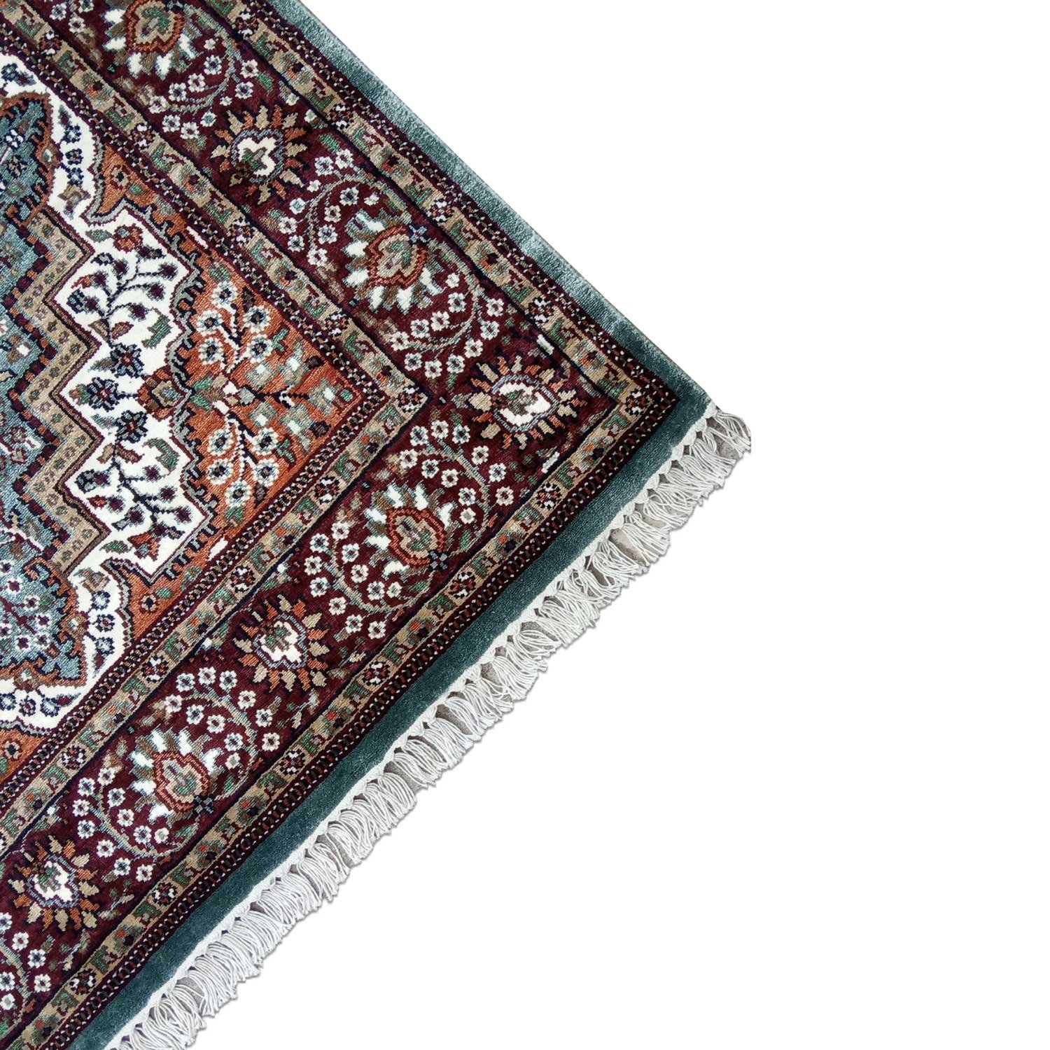4×6 Feet Sky Blue Hand Knotted Persian Carpet - Image 5