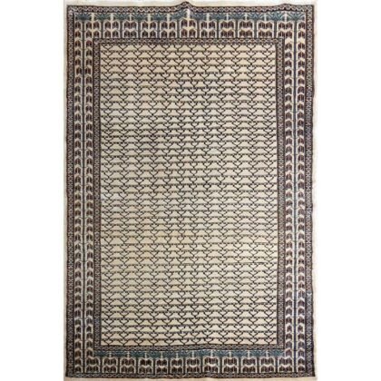 4×6 Feet Hand Knotted Parda Bamboo Silk Carpet White
