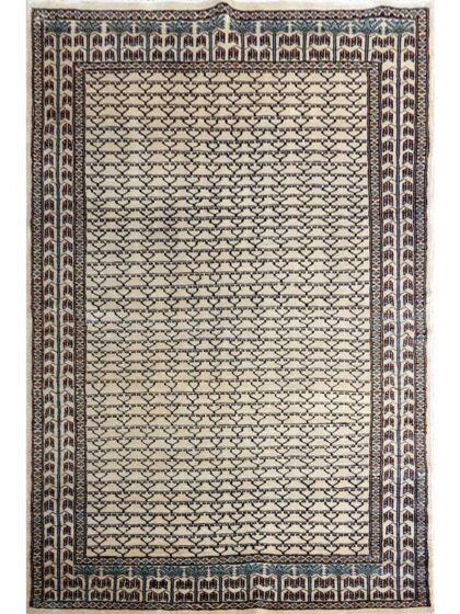 4×6 Feet Hand Knotted Parda Bamboo Silk Carpet White