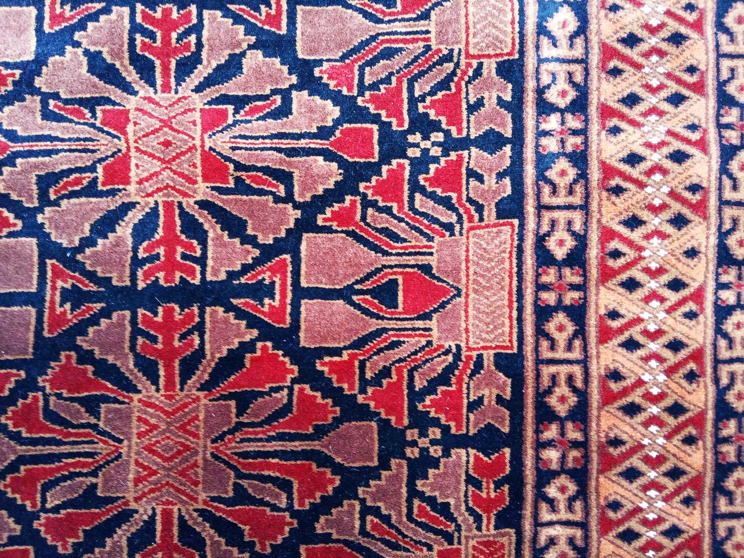 4×6 Feet Handmade Kenkda Wool Carpet Black - Image 5