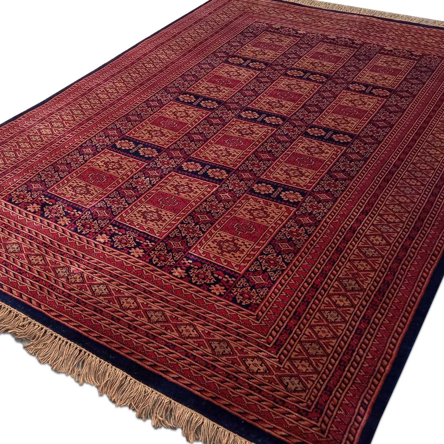 6×9 Feet Hand Knotted Wool Carpet Brown and Black Tribal - Image 7