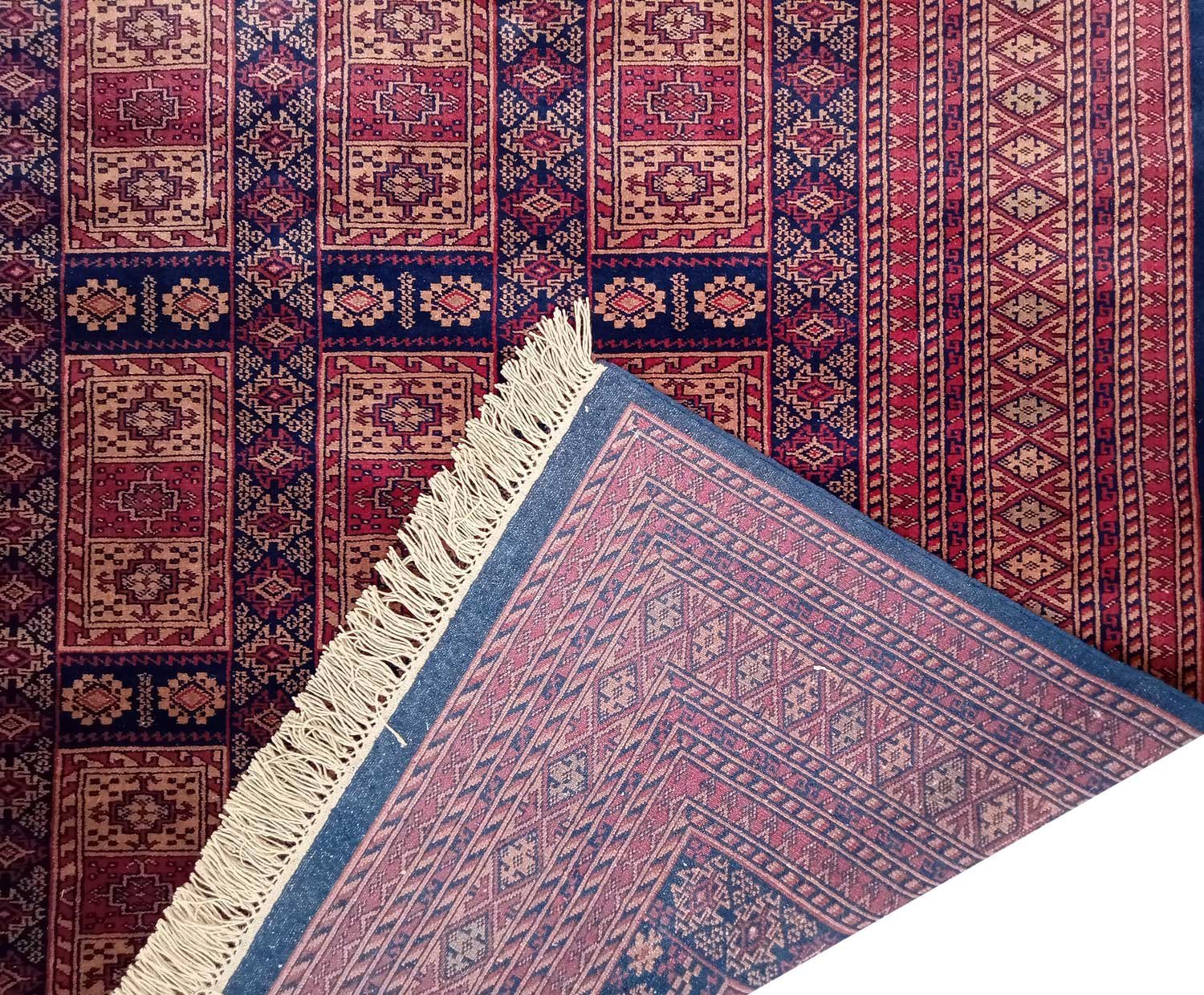 6×9 Feet Hand Knotted Wool Carpet Brown and Black Tribal - Image 4