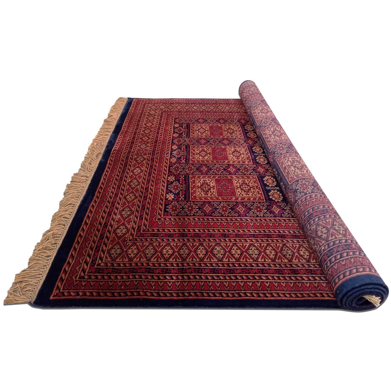 6×9 Feet Hand Knotted Wool Carpet Brown and Black Tribal - Image 6
