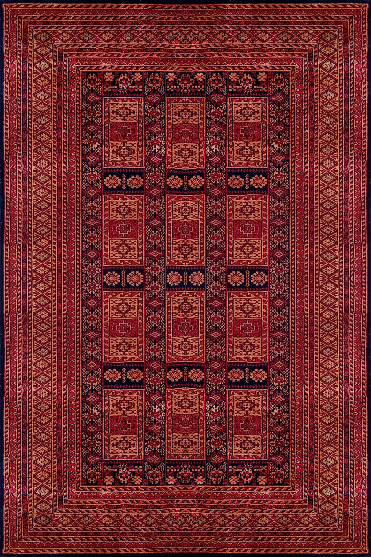6×9 Feet Hand Knotted Wool Carpet Brown and Black Tribal - Image 2