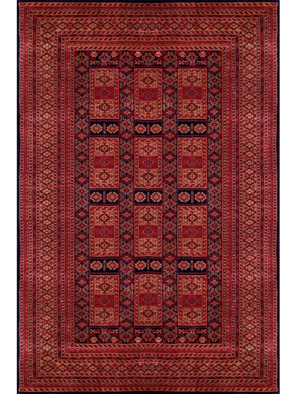 6×9 Feet Hand Knotted Wool Carpet Brown and Black Tribal