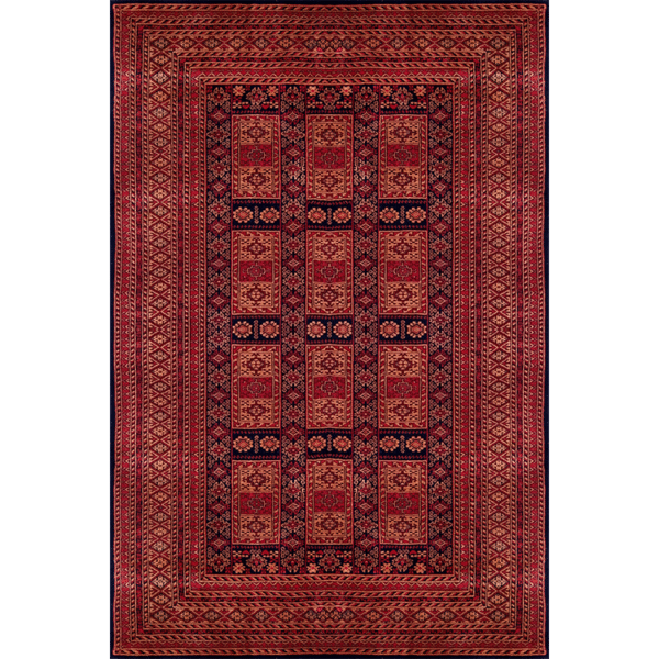 6×9 Feet Hand Knotted Wool Carpet Brown and Black Tribal