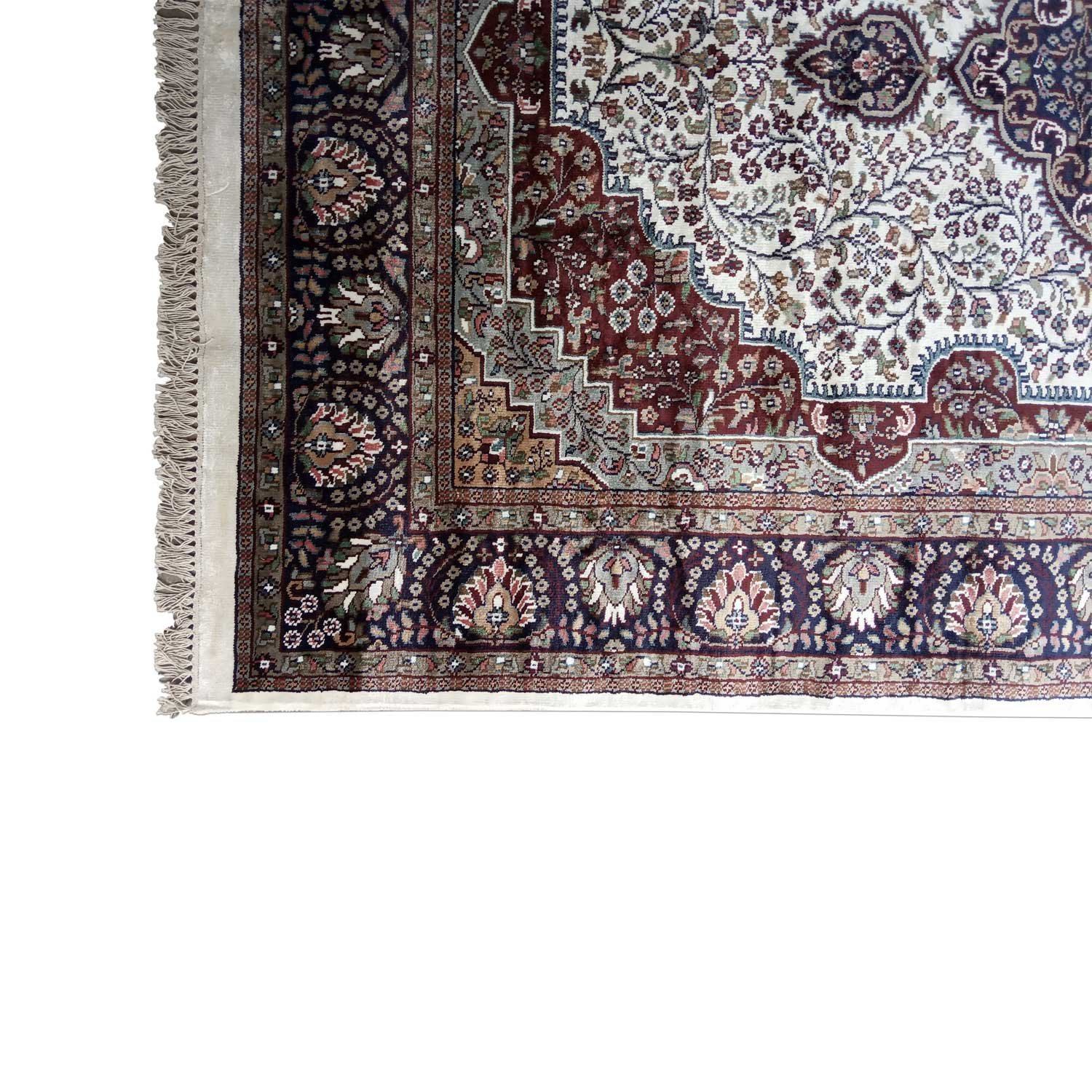 6×9 Feet Handmade Carpet Royal White Hand Knotted Persian Carpet - Image 5