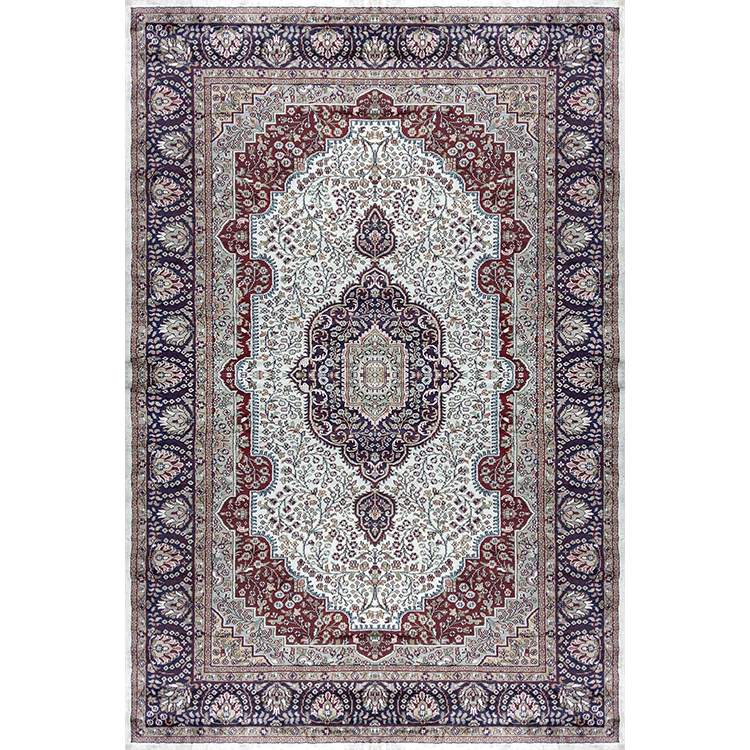 6×9 Feet Handmade Carpet Royal White Hand Knotted Persian Carpet