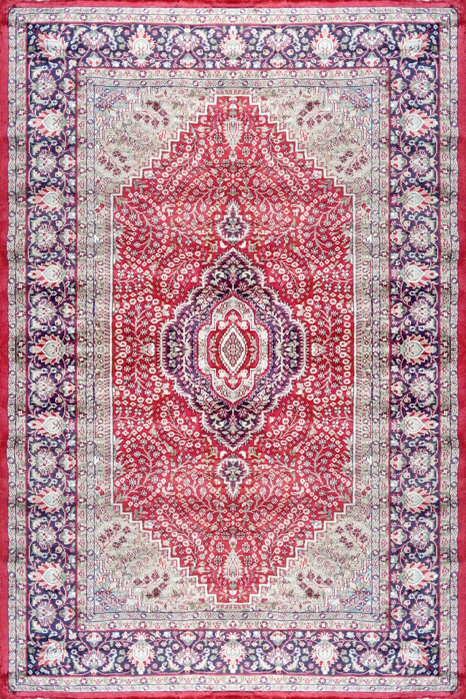 6×9 Feet Handmade Carpet Royal Red Hand Knotted Persian Carpet - Image 3