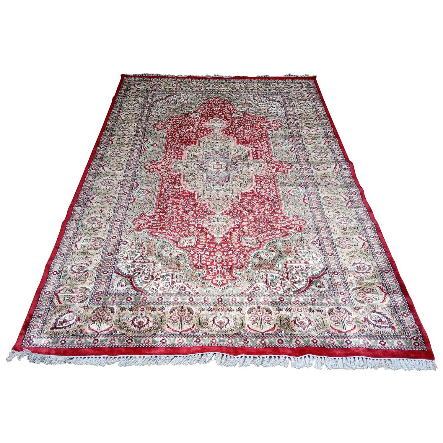 6×9 Ft Handmade Carpet Royal Red Persian Carpet - Image 4