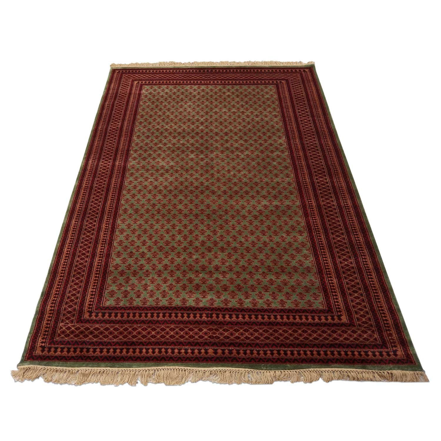 6×9 Feet Handmade Wool Carpet Royal Green Lichi - Image 2