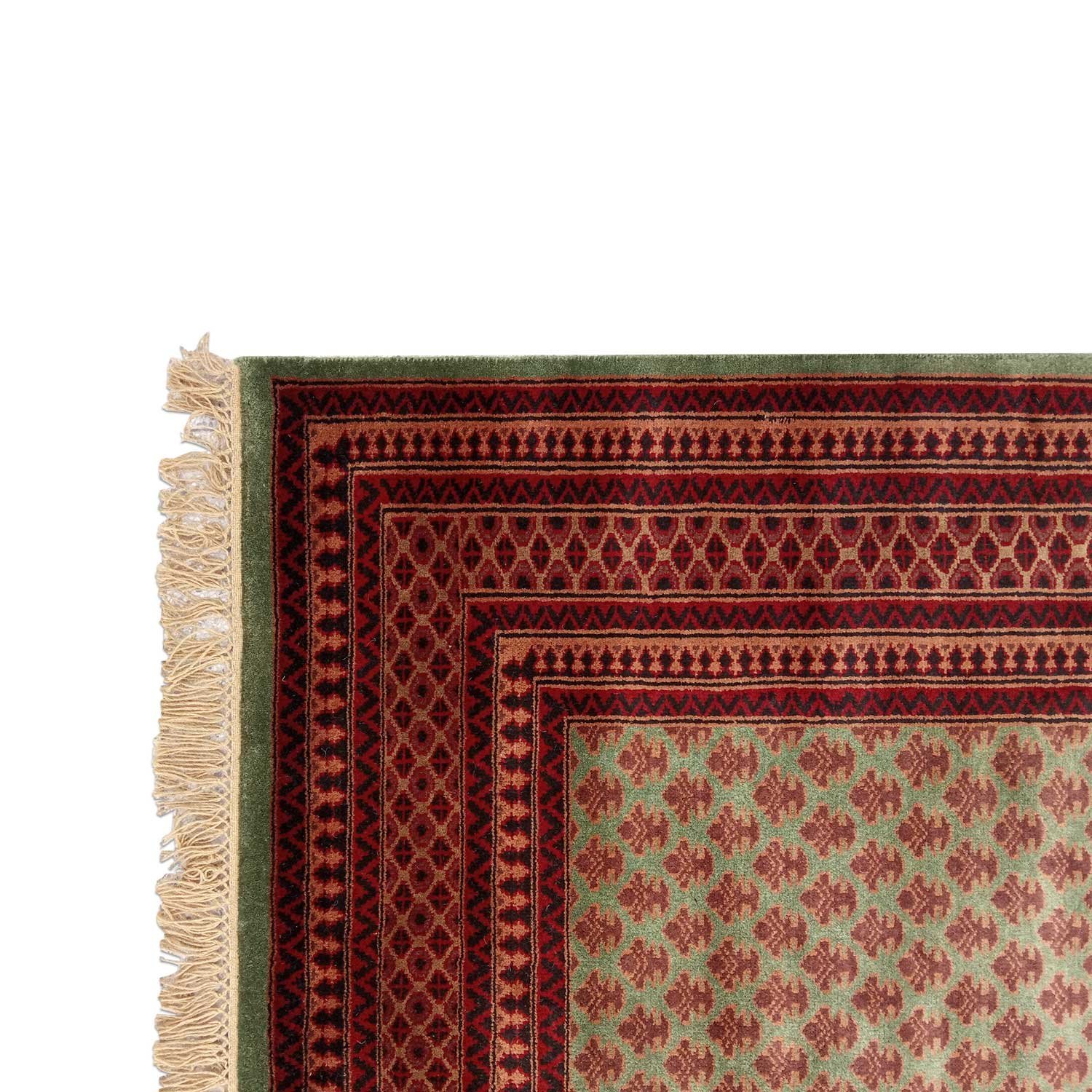 6×9 Feet Handmade Wool Carpet Royal Green Lichi - Image 3
