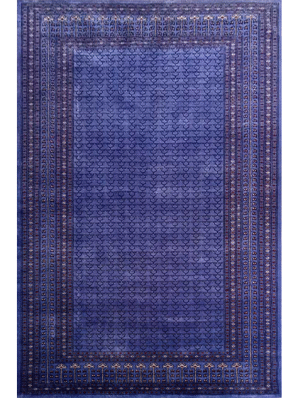 6×9 Feet Handmade Wool Carpet Royal Purple Hand Knotted Parda Carpet