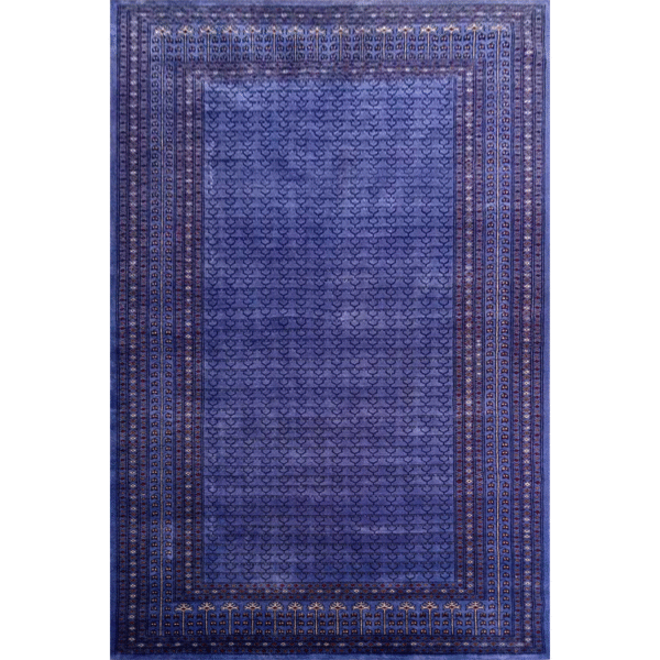 6×9 Feet Handmade Wool Carpet Royal Purple Hand Knotted Parda Carpet