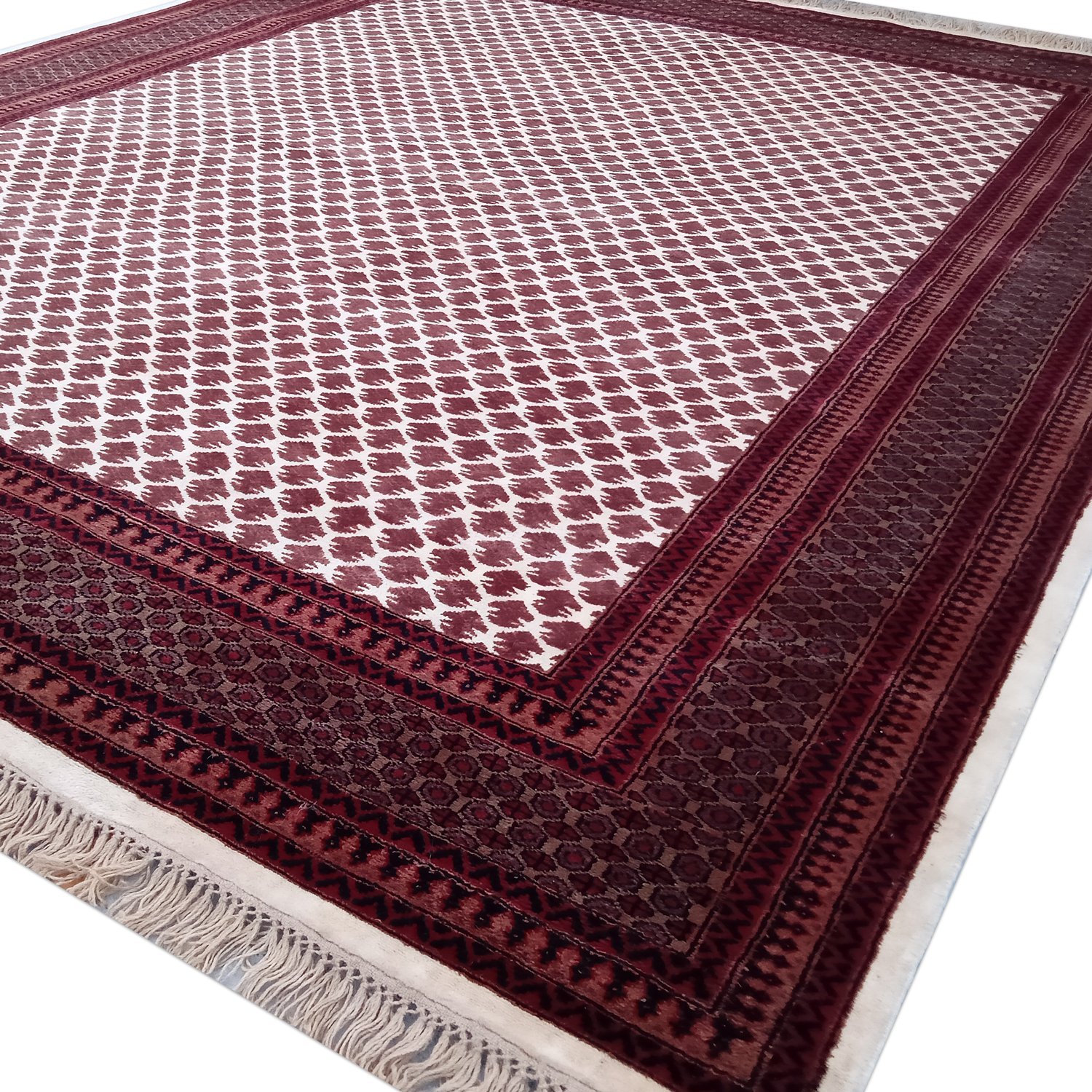 8×10 Feet Wool White Hand Knotted Carpet Lichi - Image 2