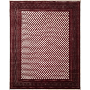 8×10 Feet Wool White Hand Knotted Carpet Lichi