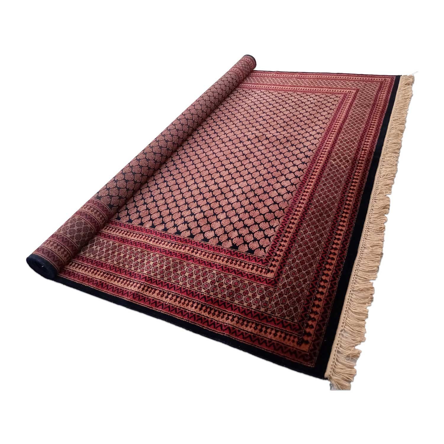 8x10 Feet Hand Knotted Wool Black Lichi Carpet - Image 3