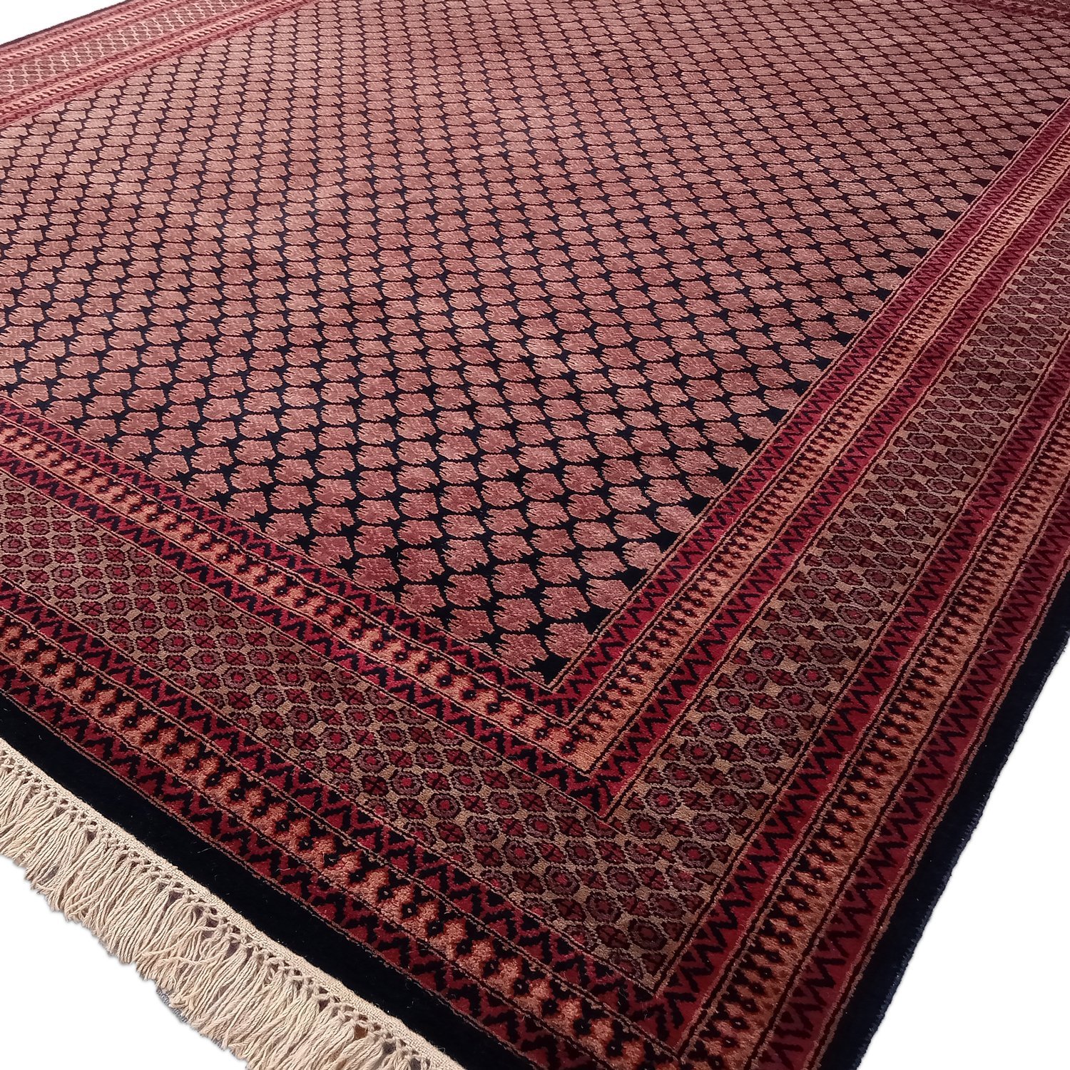 8x10 Feet Hand Knotted Wool Black Lichi Carpet - Image 2