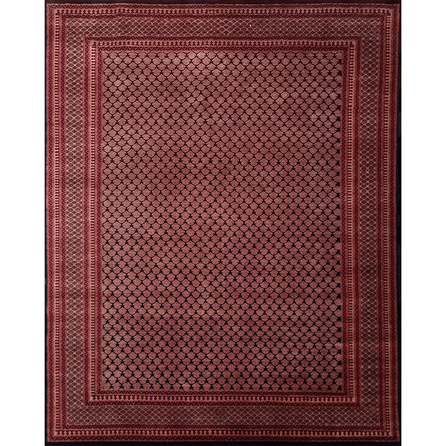8x10 Feet Hand Knotted Wool Black Lichi Carpet