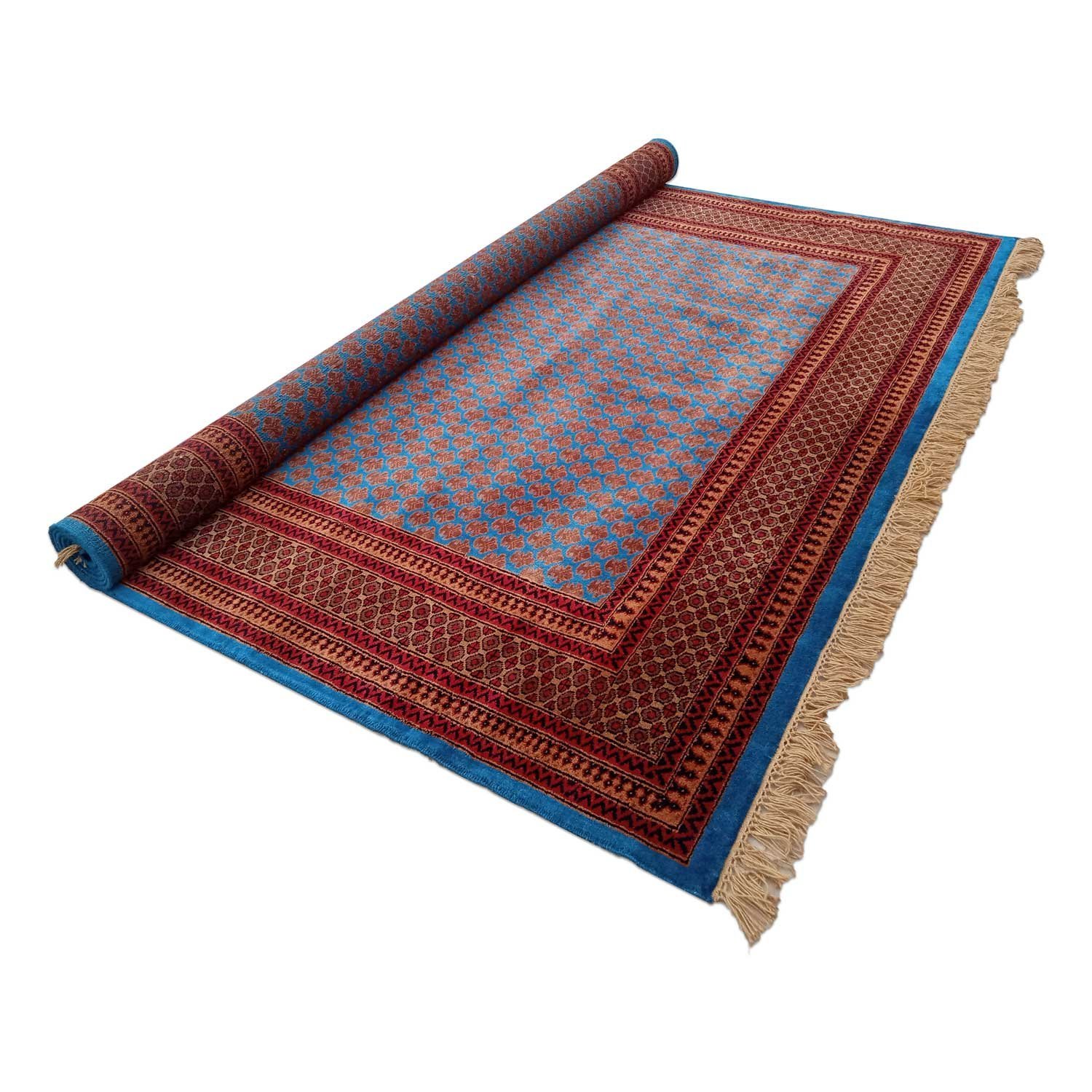 9×12 Feet Hand Knotted Wool Carpet Blue Lichi - Image 5