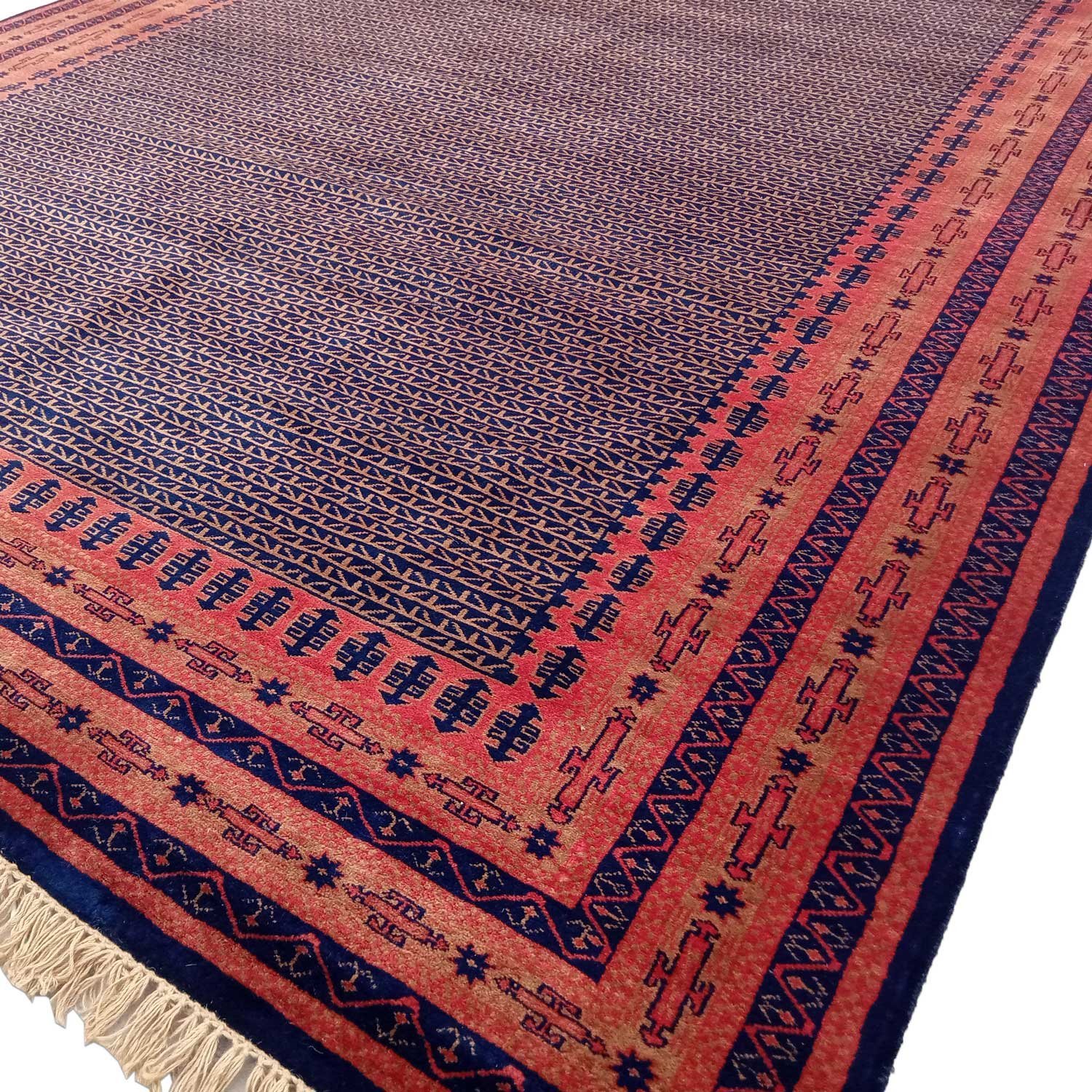 9x12 Feet Handmade Wool Carpet Black Kanta Hand Knotted Carpet - Image 3