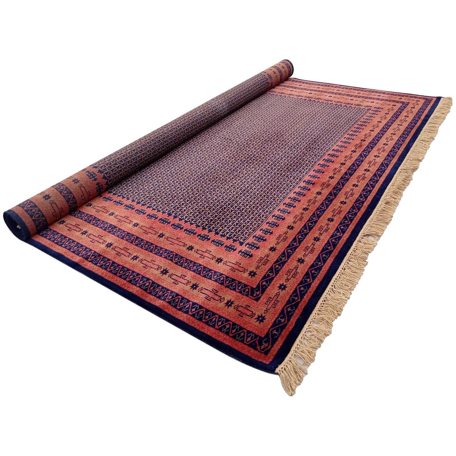 9x12 Feet Handmade Wool Carpet Black Kanta Hand Knotted Carpet - Image 5