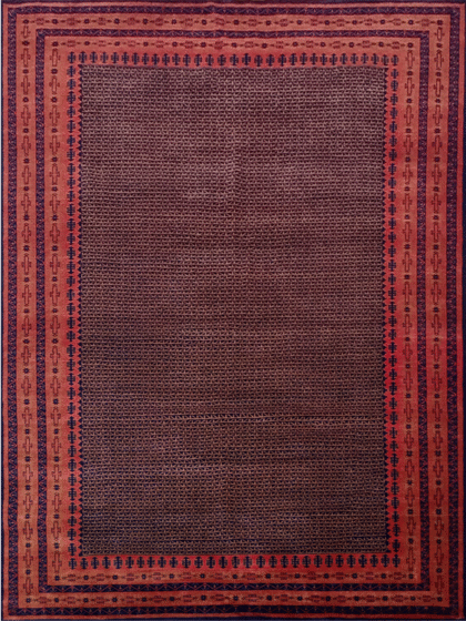 9x12 Feet Handmade Wool Carpet Black Kanta Hand Knotted Carpet