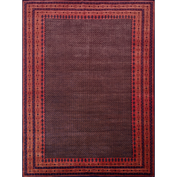 9x12 Feet Handmade Wool Carpet Black Kanta Hand Knotted Carpet