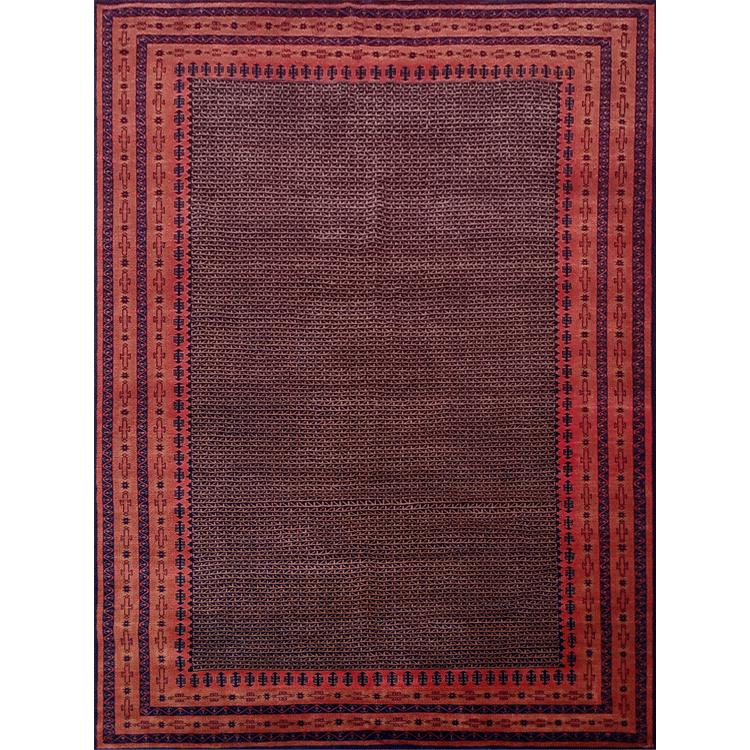 9x12 Feet Handmade Wool Carpet Black Kanta Hand Knotted Carpet
